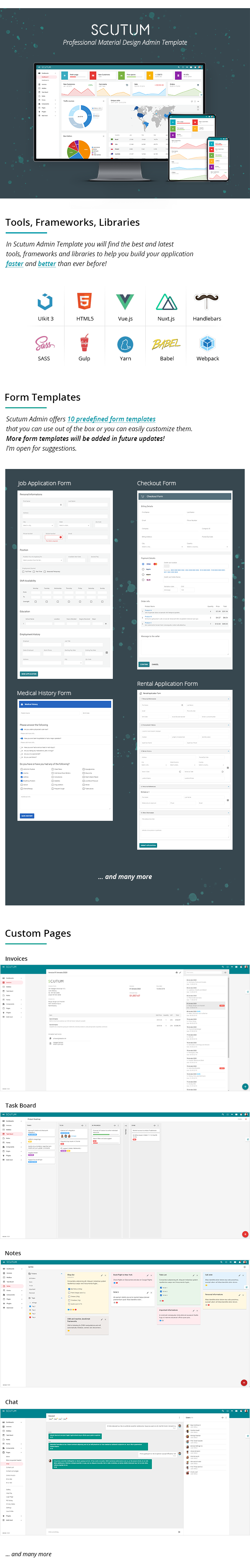 Scutum Admin Template Features